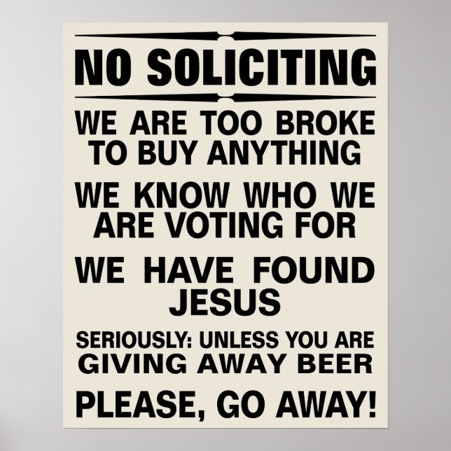 Customize Your Own No Soliciting Sign (Front)
