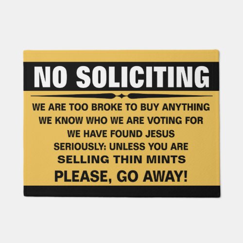 Customize Your Own No Soliciting Sign Doormat