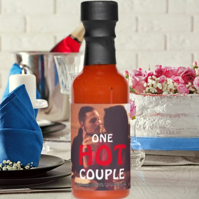 Customize Your Own One Hot Couple Wedding Photo on Hot Sauces (Creator Uploaded)