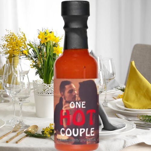 Customize Your Own One Hot Couple Wedding Photo on Hot Sauces