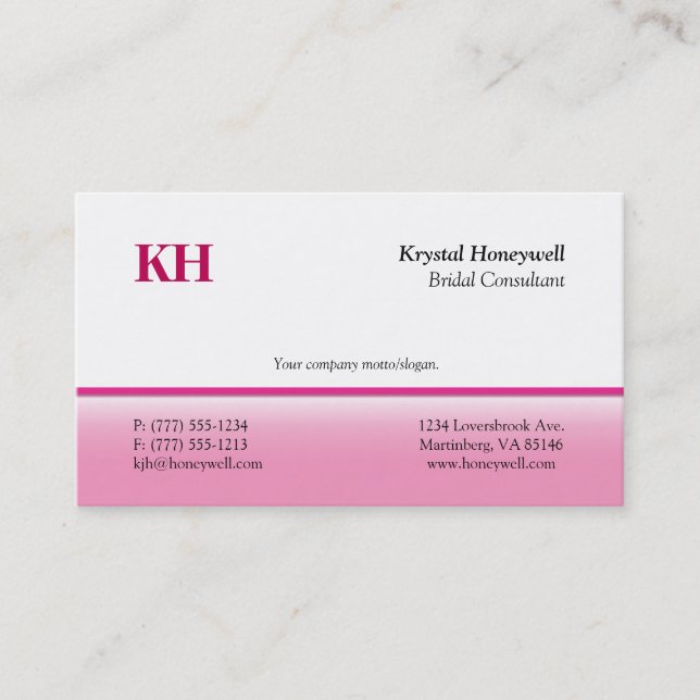 Customize Your Own Pink Business Card (Front)