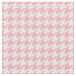 Customize your own pink houndstooth pattern fabric