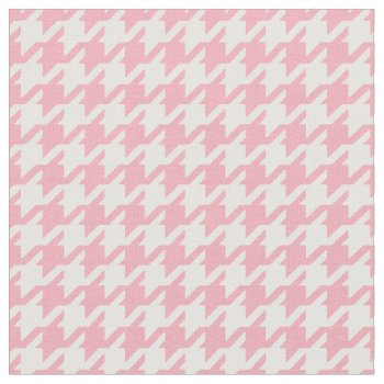 Customize Your Own Pink Houndstooth Pattern Fabric by TintAndBeyond at Zazzle