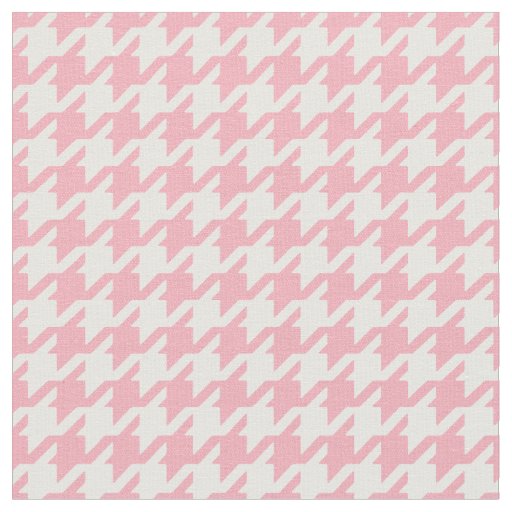 Customize your own pink houndstooth pattern fabric