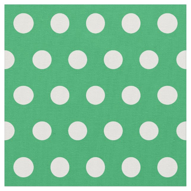 Customize your own polka dots pattern in green fabric (Close Up)