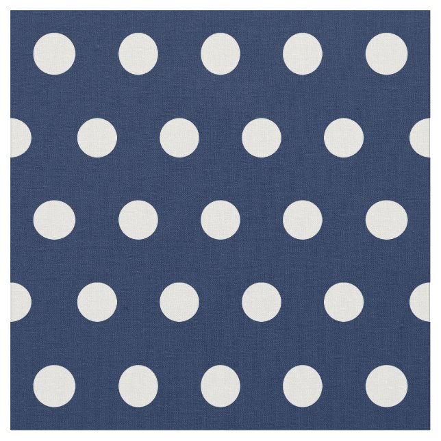 Customize your own polka dots pattern in navy blue fabric (Close Up)