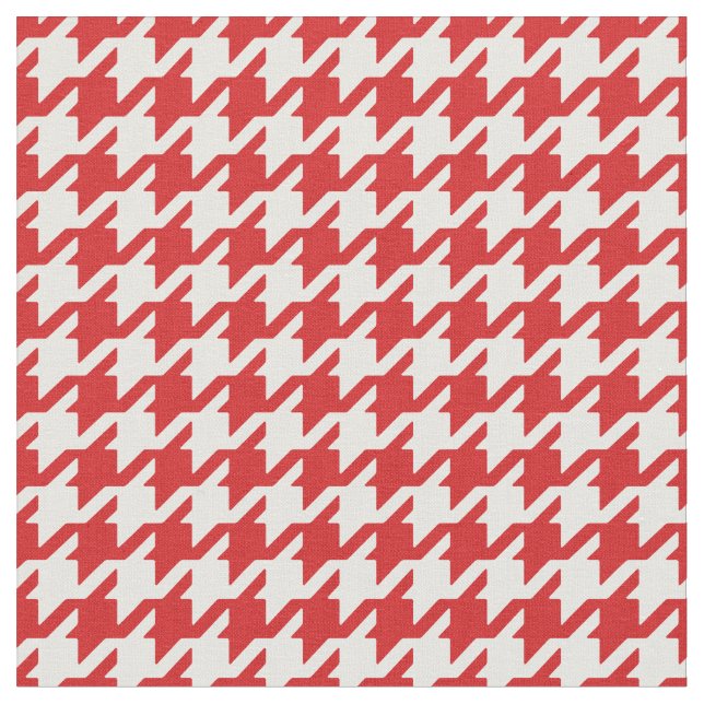 Customize your own red houndstooth pattern fabric (Close Up)