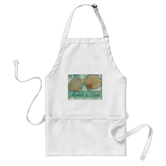 Customize your own seashell design adult apron (Front)