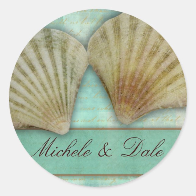 Customize your own seashell design classic round sticker (Front)