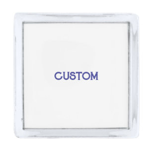 Customize Your Own Small Square Silver Plated Finish Lapel Pin