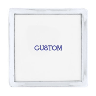 Customize Your Own Small Square Silver Plated Finish Lapel Pin
