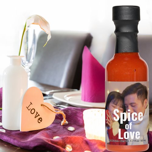 Customize Your Own Spice of Love Wedding Photo on Hot Sauces