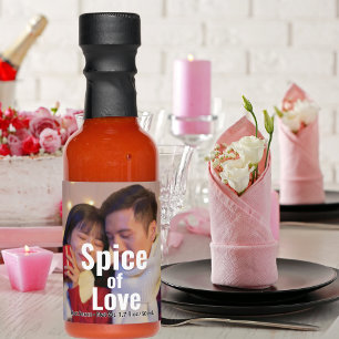 Customize Your Own Spice of Love Wedding Photo on Hot Sauces