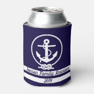 Customize your own Stylish Elegant Nautical Theme Can Cooler
