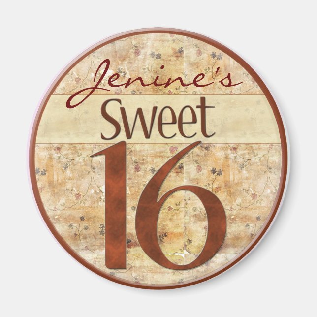 Customize your own sweet 16 magnet (Front)