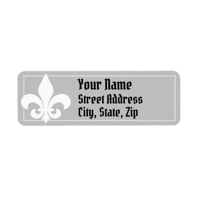 Customize your own, white Fleur-de-lis Label (Front)