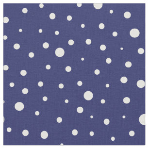Customize your own white polka dots in blue fabric