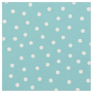 Customize your own white polka dots in turquoise fabric