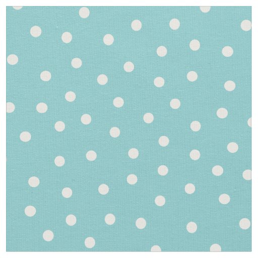 Customize your own white polka dots in turquoise fabric