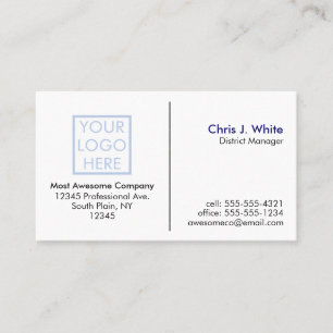 Customize Your Own - Your Logo - Plain White Business Card