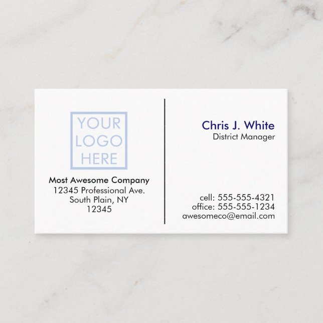 Customize Your Own - Your Logo - Plain White Business Card (Front)