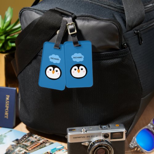 Customize your penguin luggage tag Type yr name Luggage Tag