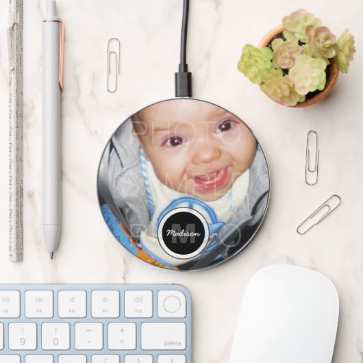 Customize Your photo Monogram Wireless Charger (Desk)