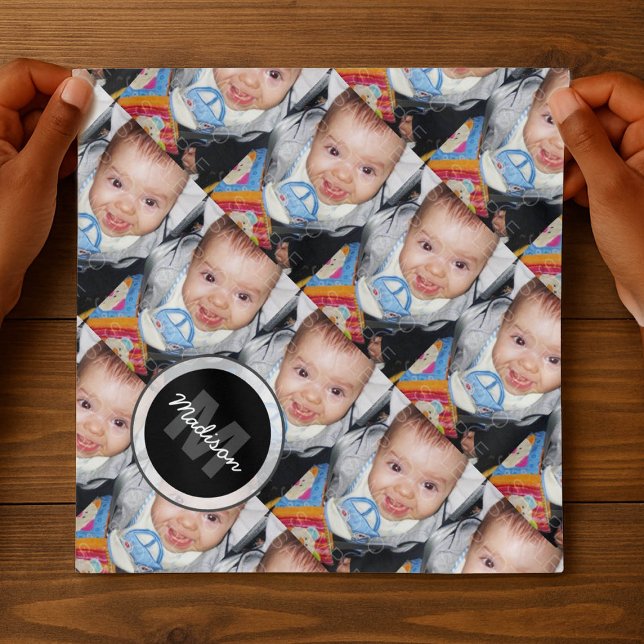 Customize Your photo pattern Monogram Bandana (Creator Uploaded)