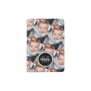 Customize Your photo pattern Monogram Passport Holder