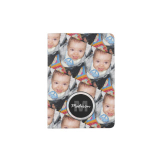 Customize Your photo pattern Monogram Passport Holder