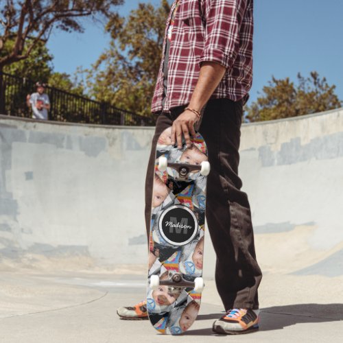 Customize Your photo pattern Monogram Skateboard