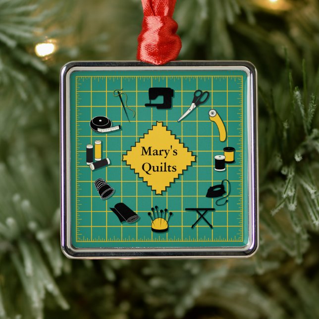 Customize Your Quilts Metal Ornament (Tree)