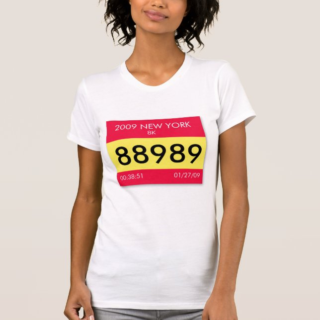 Customize your race bib on a unique shirt1 T-Shirt (Front)
