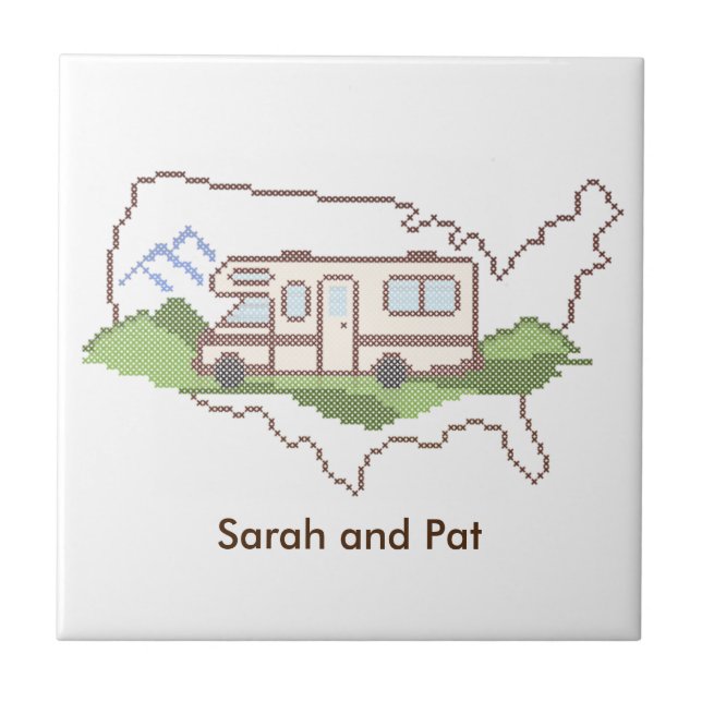 Customize Your Road Trip USA Ceramic Tile (Front)