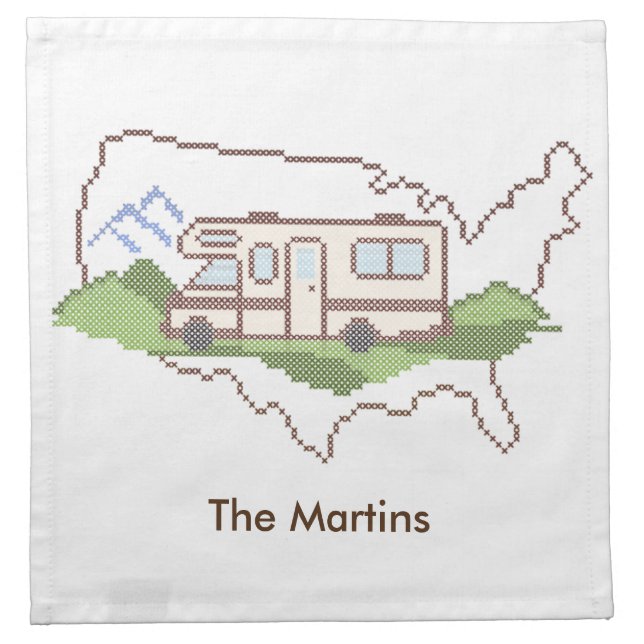Customize Your Road Trip USA Cloth Napkin (Front)