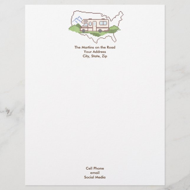 Customize Your Road Trip USA Letterhead (Front)