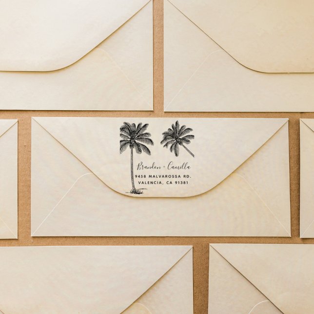 Customize Your Rustic Beach Names+ Return Address Rubber Stamp (Creator Uploaded)