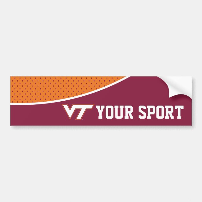 Customize Your Sport Virginia Tech Bumper Sticker (Front)