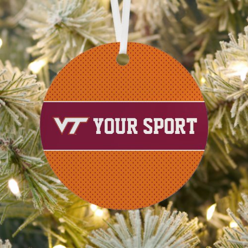 Customize Your Sport Virginia Tech Metal Ornament