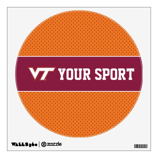 Customize Your Sport Virginia Tech Wall Sticker (Front)