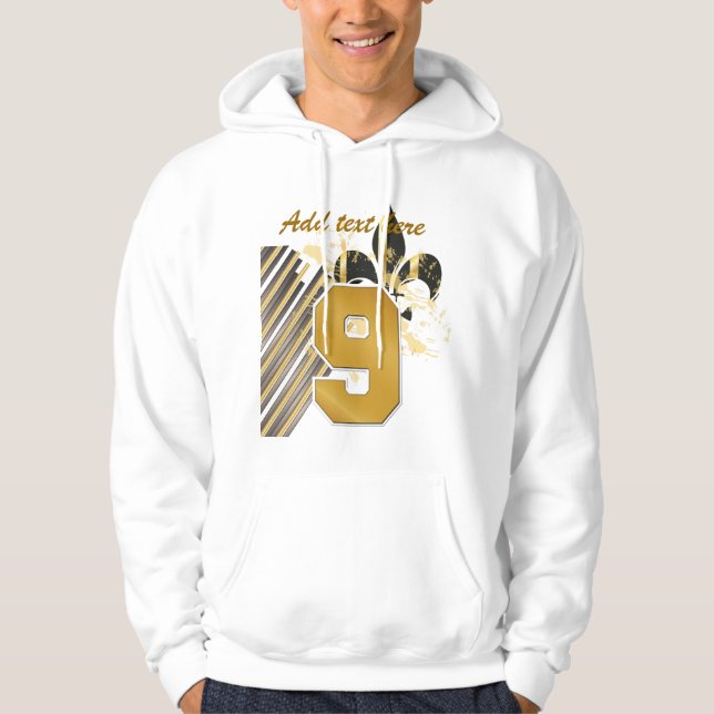 Customize your text, fleur de lis hoodie (Front)