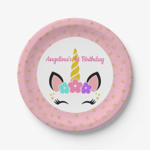 Customize Your Unicorn Birthday Paper Plate
