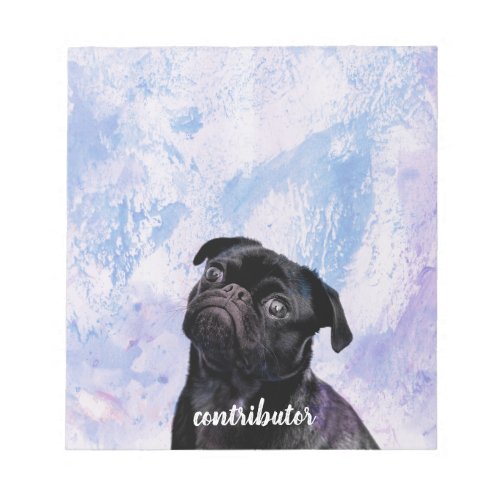 Customize Your Very Own Black Pug Contributor Dog Notepad
