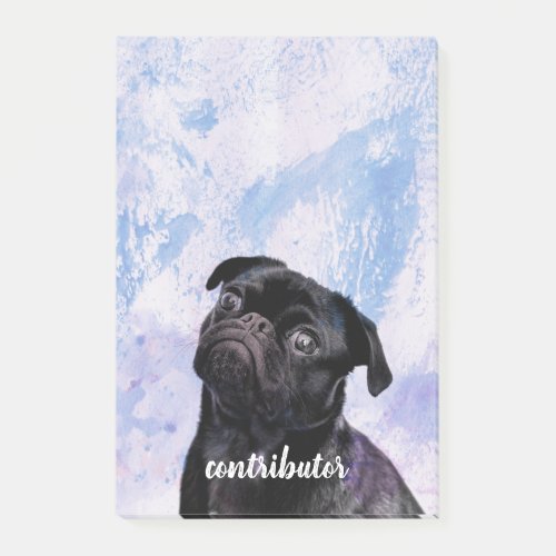Customize Your Very Own Black Pug Contributor Dog Post_it Notes