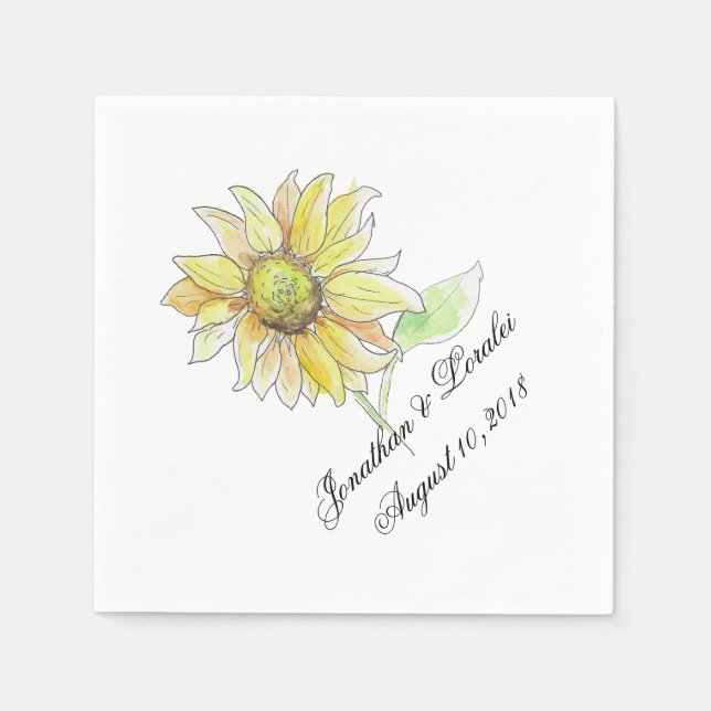 Customize your wedding napkins Fall Sunflowers (Front)