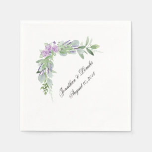 Customize your wedding napkins Greenery & lavender