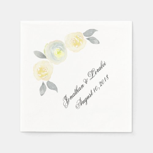 Customize your wedding napkins Yellow Floral