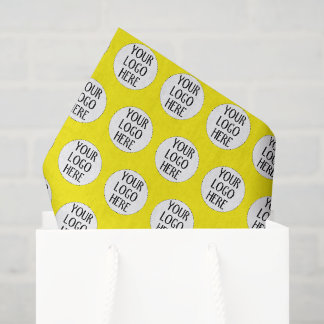Customize Your Yellow White company logo pattern Tissue Paper