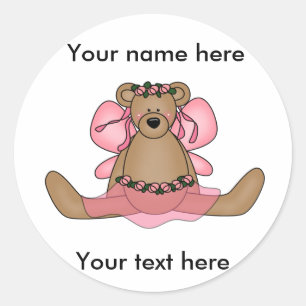 Customize Yourself Ballerina Bear Classic Round Sticker