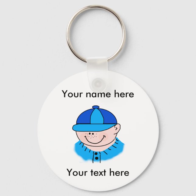 Customize Yourself Boy Baseball  Keychain (Front)